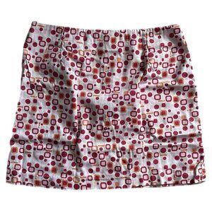 red & white abstract vintage mini skirt
